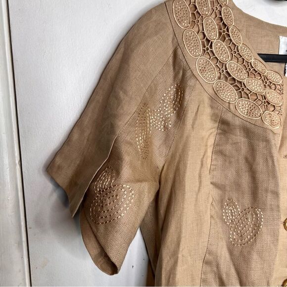 JSong collection linen embroidered new with tags high low - Picture 7 of 14